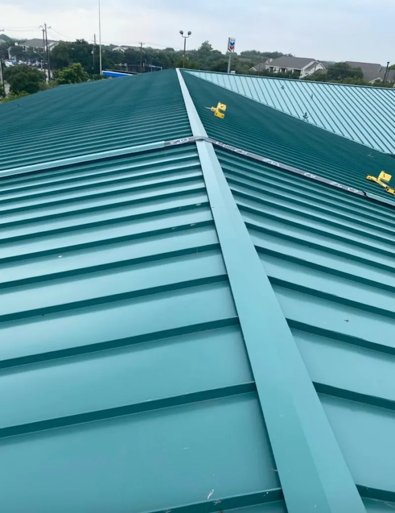 Green commercial metal roof ridge and valley for Metal Roof Repair in Erlanger